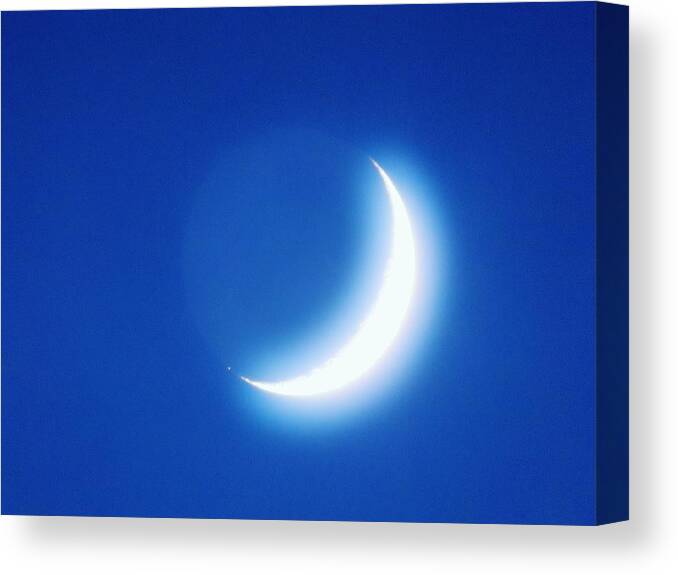  Canvas Print featuring the photograph Blue Moon by Michelle Hauge