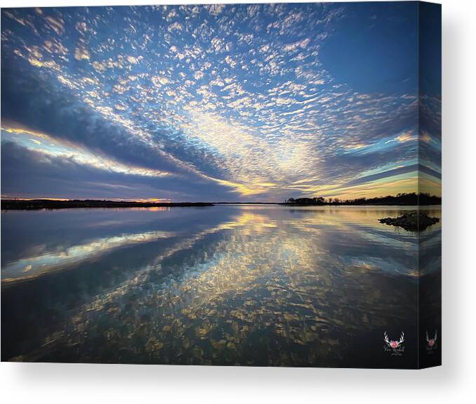 Clouds Canvas Print featuring the photograph Blue Sunset by Pam Rendall