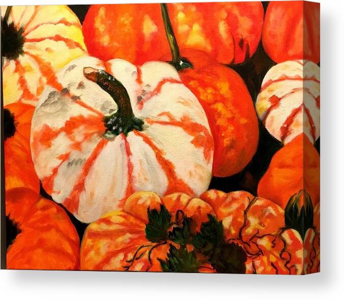 Fall Canvas Print featuring the painting Bountiful Harvest by Juliette Becker