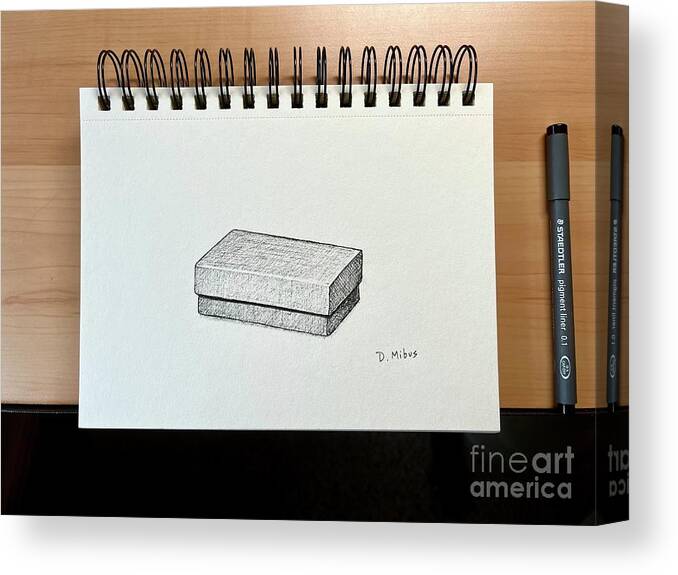  Canvas Print featuring the drawing Box Sketch Practice by Donna Mibus