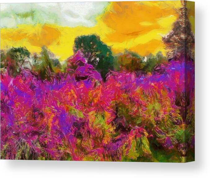 Meadow Canvas Print featuring the mixed media Brilliant Meadow by Christopher Reed