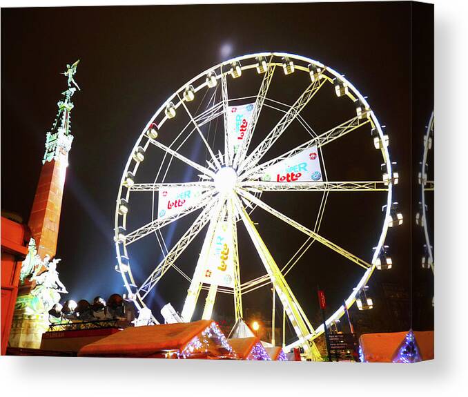 Brussels Canvas Print featuring the photograph Brussels Christmas Market by Deborah Smolinske