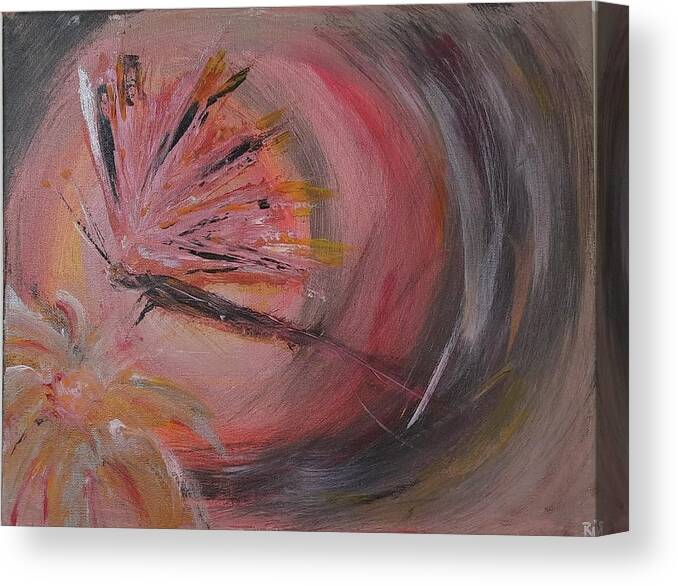Abstract Art Canvas Print featuring the painting Butterfly by Don Ravi