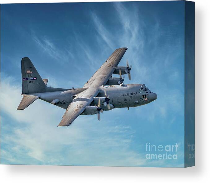 C-130 Canvas Print featuring the photograph C-130 Flight by Nick Zelinsky Jr