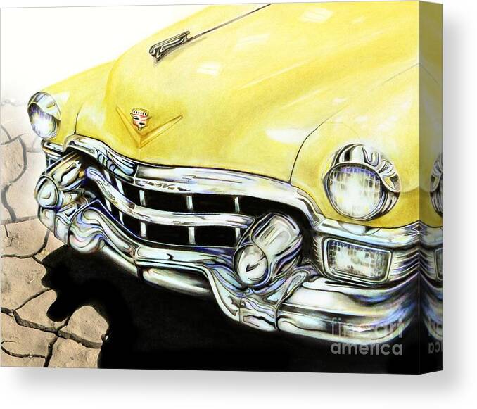 Automobile Canvas Print featuring the drawing Caddy by David Neace CPX