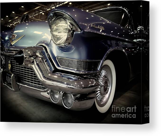#classiccars #caddy #cadillacctsv #vintagedecor #vintage #supercharged #swangas #ctsvnation #slabculture #lowrider #hotrod #meguiars Canvas Print featuring the photograph Cadillac 1957 by Franchi Torres