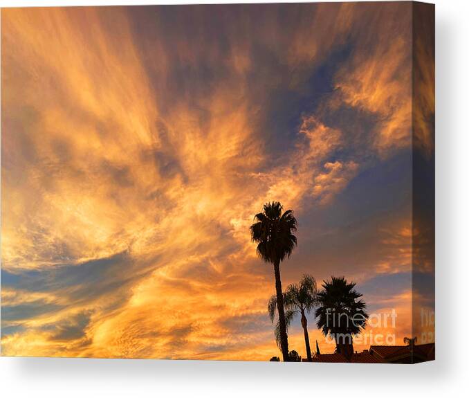 California Canvas Print featuring the photograph California October Sunset by Brian Watt