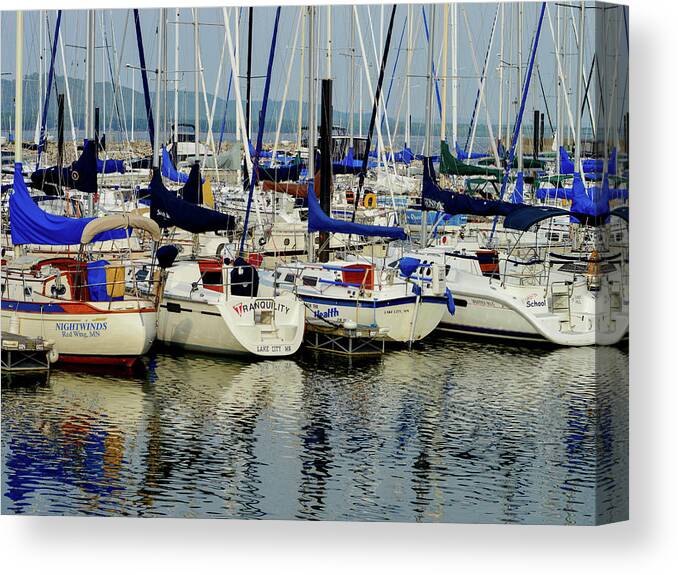 Lake City Marina Canvas Print featuring the photograph Calm Waters by Susie Loechler
