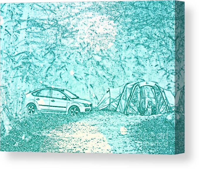 Newby Canvas Print featuring the digital art Camping By Moonlight Edit This 62 by Cindy's Creative Corner