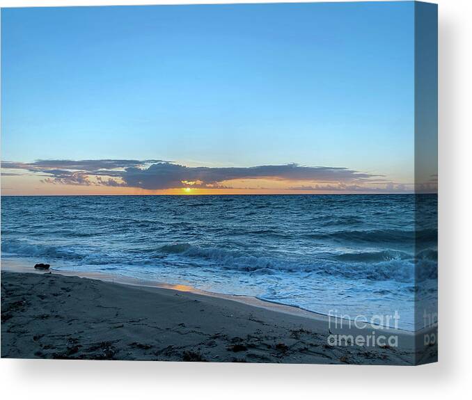 Cancun Canvas Print featuring the photograph Cancun Sunset on the Beach B by Shelly Tschupp