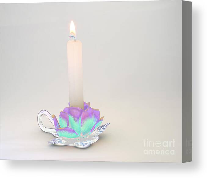 Candle Canvas Print featuring the photograph Candle in Holder by Kae Cheatham