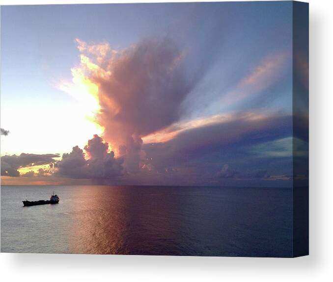  Canvas Print featuring the photograph Caribbean Sea Phenomenon 2 by Judy Frisk