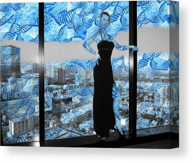 Fractal Canvas Print featuring the mixed media Clear Sky Genetic by Stephane Poirier