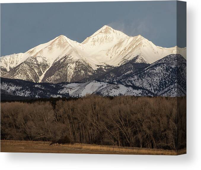 Yale Canvas Print featuring the photograph Mt. Yale - Winter by Aaron Spong