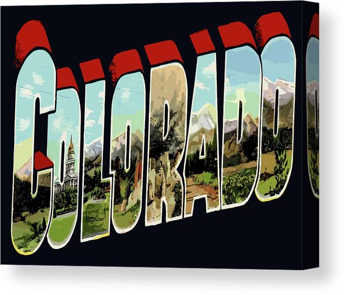 Colorado Canvas Print featuring the digital art Colorado Letters by Long Shot