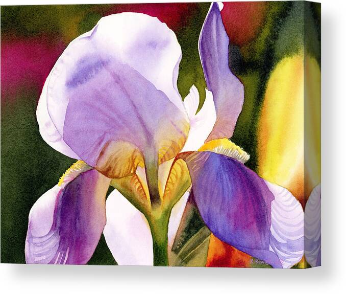 Iris Canvas Print featuring the painting Colorful Iris by Espero Art