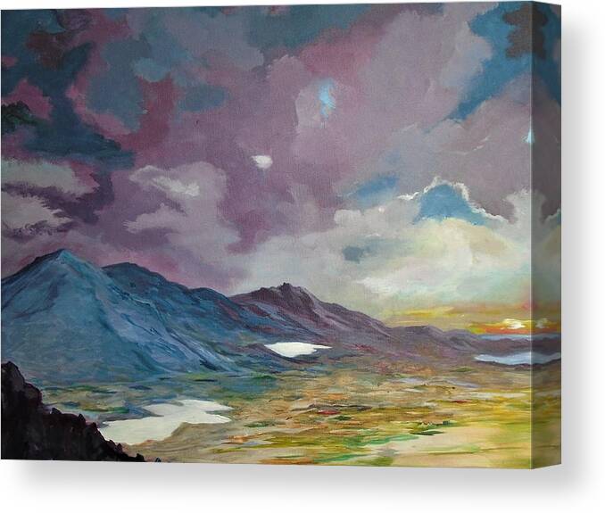 Ireland Canvas Print featuring the painting Connors Pass by Conor Murphy