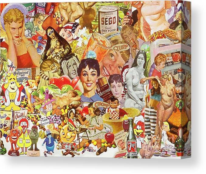 Food Canvas Print featuring the mixed media Constant Cravings by Sally Edelstein