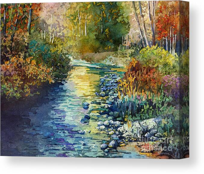 Creek Canvas Print featuring the painting Creekside Tranquility by Hailey E Herrera