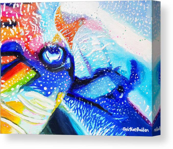 Abstract Canvas Print featuring the painting Cuttlefish by Christine Bolden