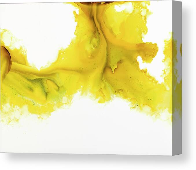 Yellow Canvas Print featuring the painting Dahlia by Tamara Nelson