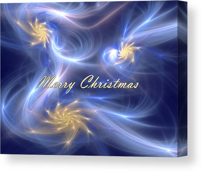 Holiday Canvas Print featuring the digital art Dancing Christmas Stars by Svetlana Nikolova