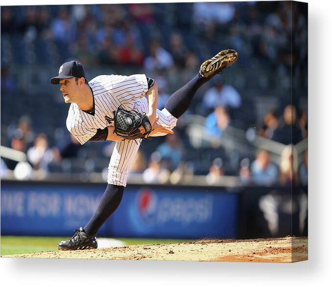 Ninth Inning Canvas Print featuring the photograph David Robertson by Al Bello
