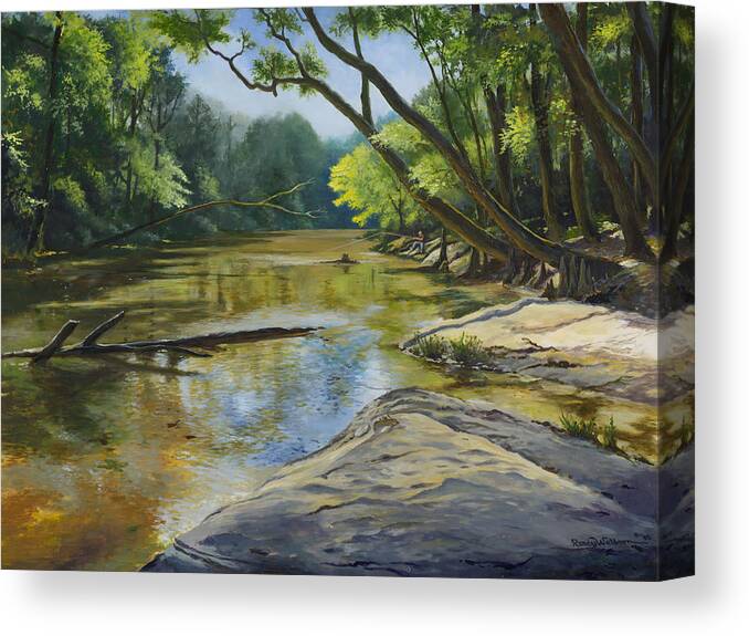 Fishing Canvas Print featuring the painting Day Off by Randy Welborn