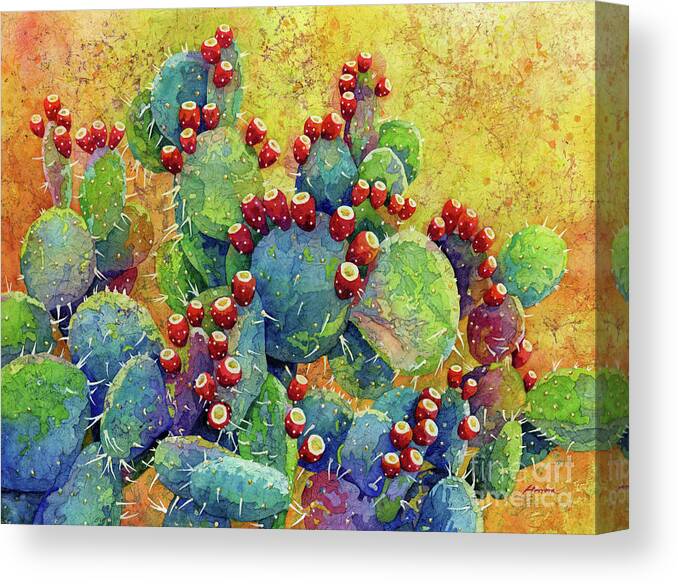 Cactus Canvas Print featuring the painting Desert Gems by Hailey E Herrera