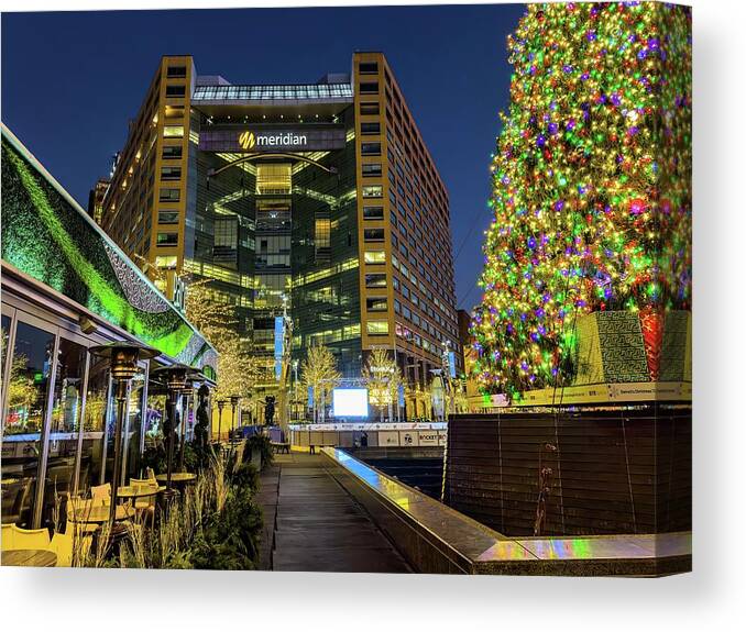 Detroit Canvas Print featuring the photograph Detroit Campus Martius Christmas Lights IMG_6335 by Michael Thomas