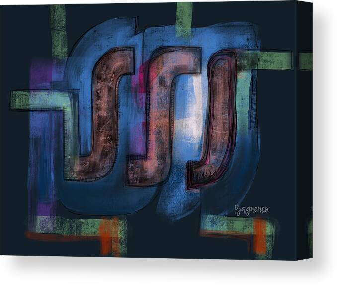 Abstract Canvas Print featuring the digital art Directions by Ljev Rjadcenko