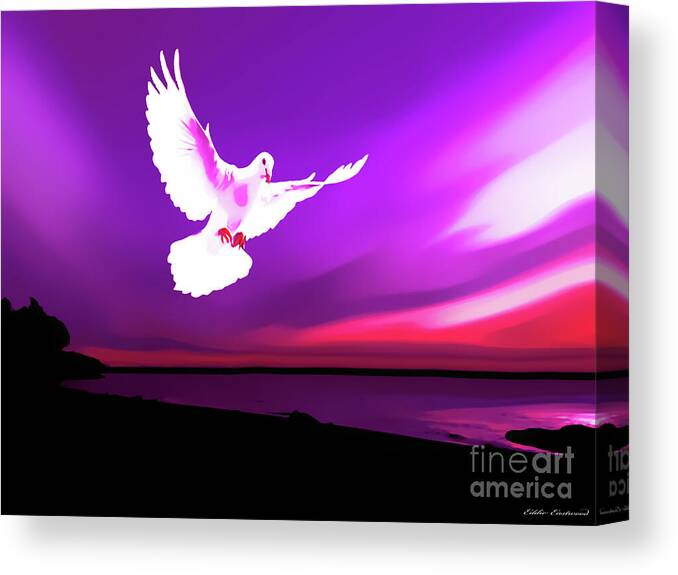 Dove Canvas Print featuring the digital art Dove of my Dreams by Eddie Eastwood