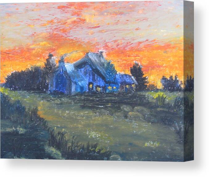 Dusk Canvas Print featuring the painting Dusk Quietitude by Trilby Cole