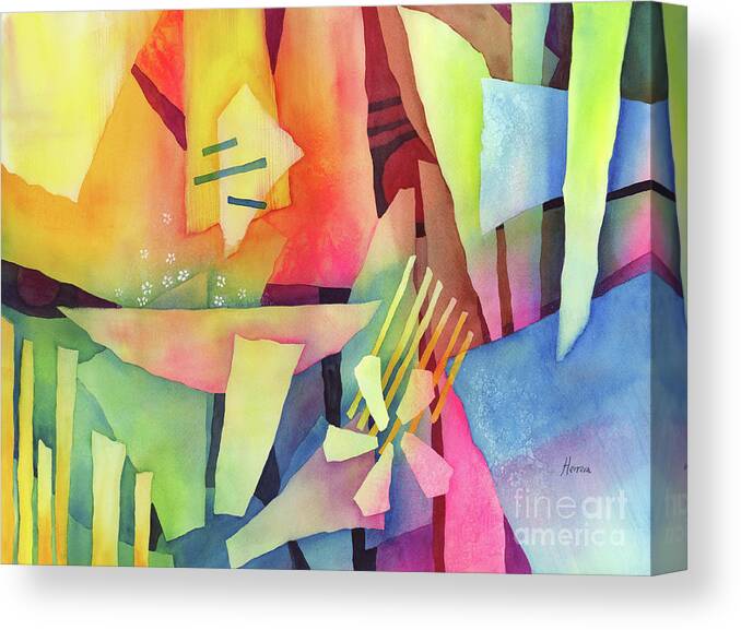 Abstract Canvas Print featuring the painting Early Bloomers by Hailey E Herrera