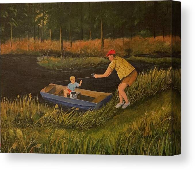 Early Start Canvas Print featuring the painting Early Start by Jane Ricker