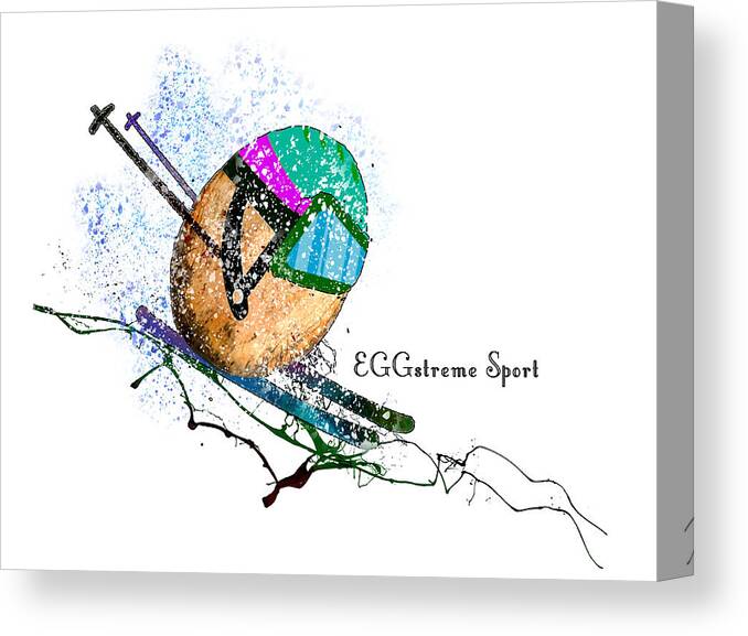 Egg Canvas Print featuring the painting EGGstreme Sport by Miki De Goodaboom
