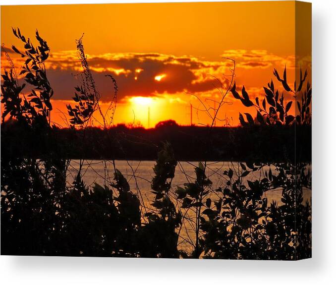 Sunset Canvas Print featuring the photograph End of Day by Linda Stern