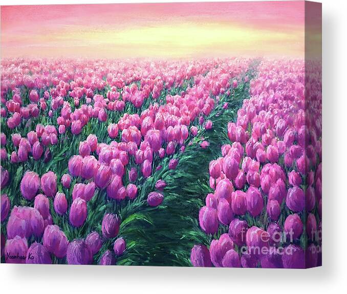 Landscape Canvas Print featuring the painting Endless by Yoonhee Ko