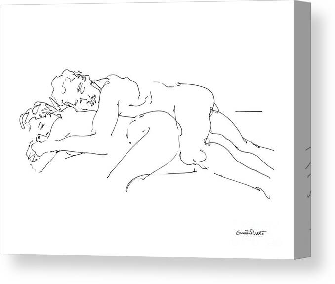 Erotic Renderings Canvas Print featuring the drawing Erotic Art Drawings 2 by Gordon Punt
