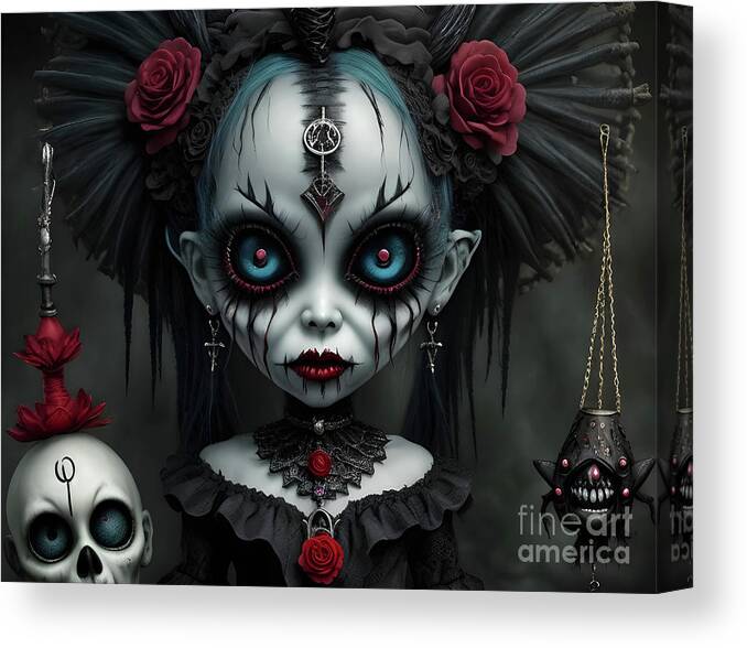 Evil Voodoo Doll Serenia Canvas Print / Canvas Art by Peter Awax