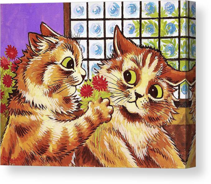  A Cat In The Gothic Style By Louis Wain Poster Canvas
