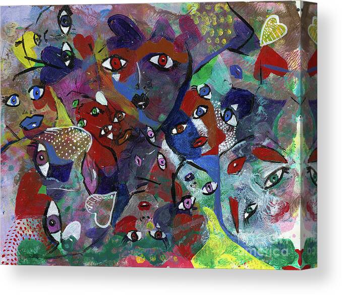 Eyes Canvas Print featuring the painting Eyes Have It by Tessa Evette