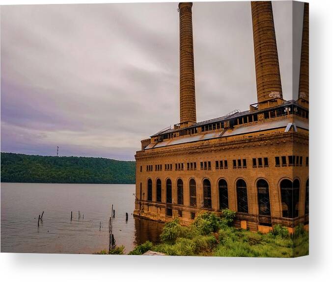River Canvas Print featuring the photograph Factory on the Hudson by Annalisa Rivera-Franz