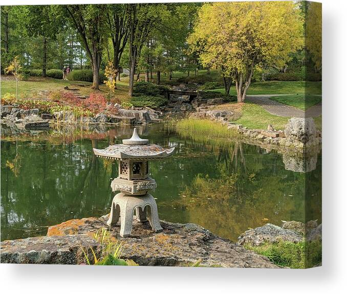 Japan Canvas Print featuring the photograph Fall in a Japanese garden by Lisa Mutch