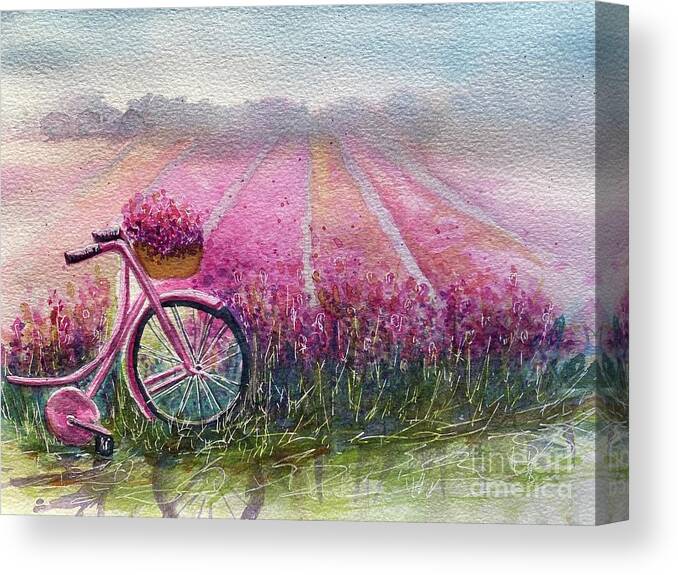 Pink Canvas Print featuring the painting Field of pink by Sharron Knight