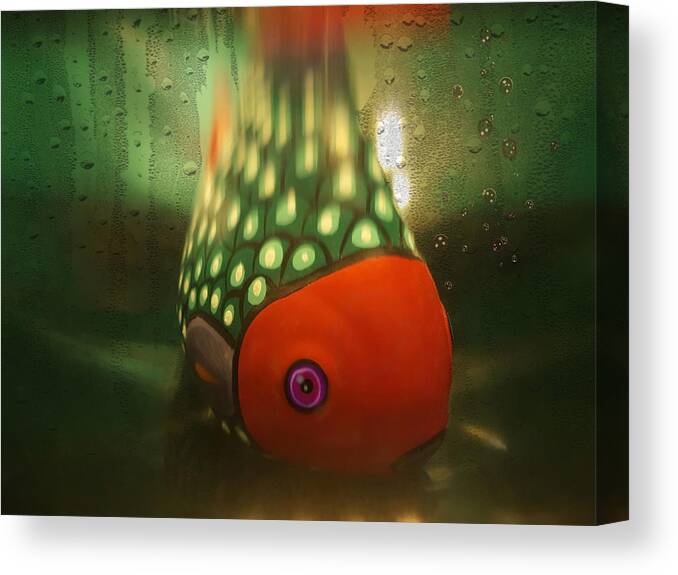 Fish Canvas Print featuring the digital art Fish In My Sink by Pamela Smale Williams