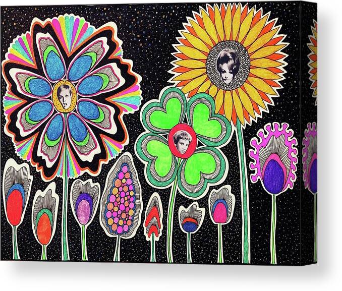 Colors Canvas Print featuring the mixed media Flowers And Plants by Tanja Leuenberger