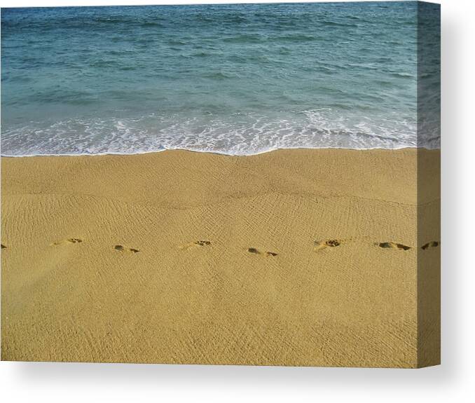 Footprints Canvas Print featuring the photograph Footprints in Acapulco 2 by Tatiana Travelways