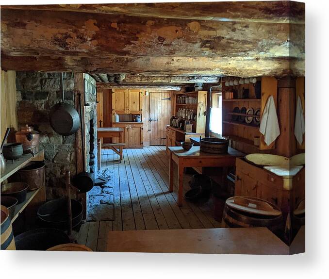 Kitchen Canvas Print featuring the photograph Fort Edmonton kitchen by Lisa Mutch