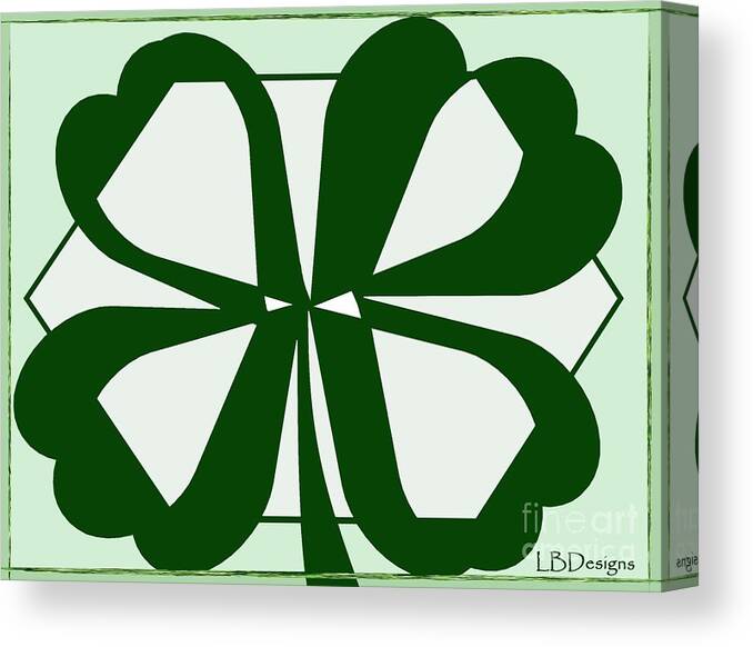 Keywords: “arts And Design”; Gallery; “window Umbrella”; “library Bookcase“; “st. Patrick’s Day”; “four-leaf Clover”; “easter Plaid”; “abstract”; “wall Décor And More Items”; Spring Canvas Print featuring the digital art Four-Leaf Clover 21 by LBDesigns